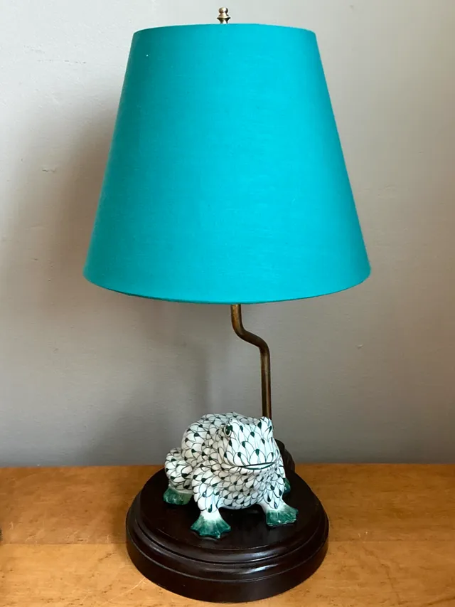 Vintage Ceramic Frog Table Lamp — additional photo 3