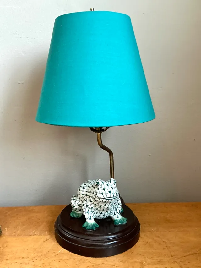 Vintage Ceramic Frog Table Lamp — additional photo 8