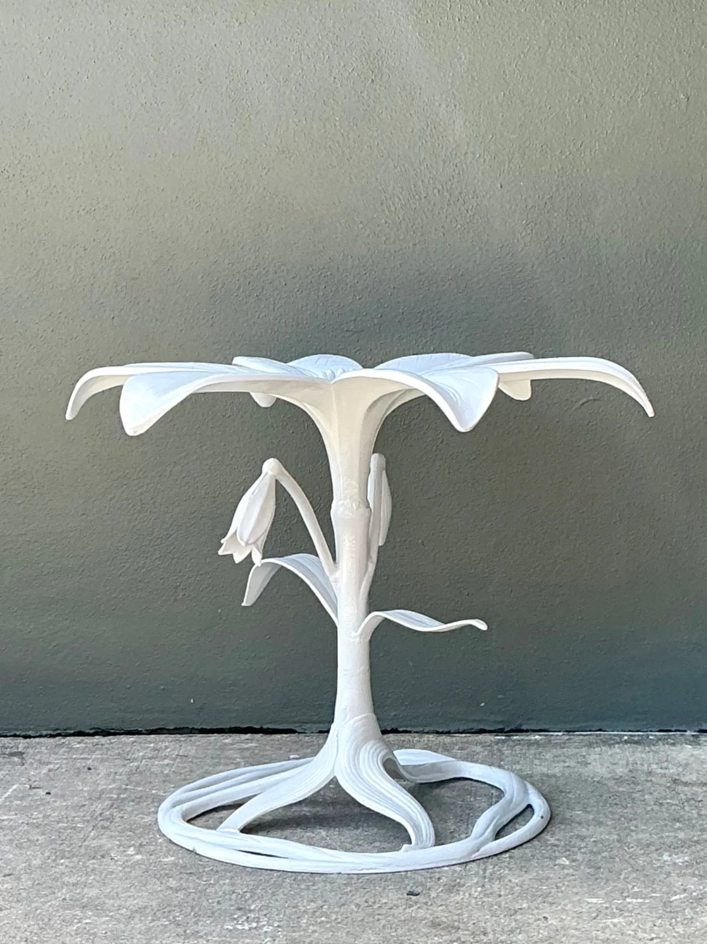 Vintage Arthur Court Cast Aluminum Lily Dining Table Pedestal — additional photo 1