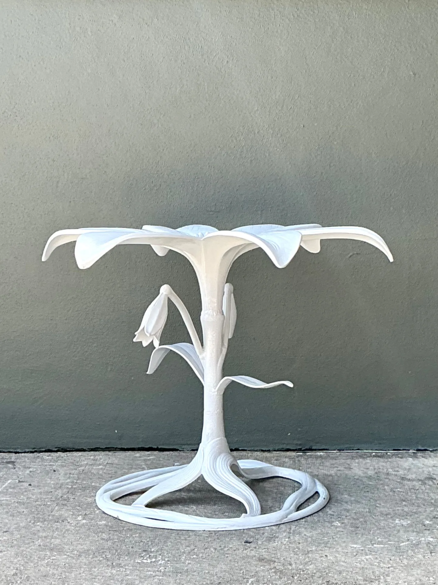 Vintage Arthur Court Cast Aluminum Lily Dining Table Pedestal — additional photo 6