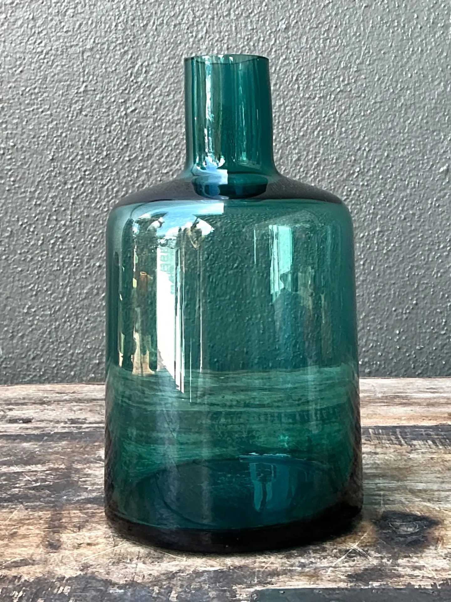 Vintage Teal Glass Vase — additional photo 4