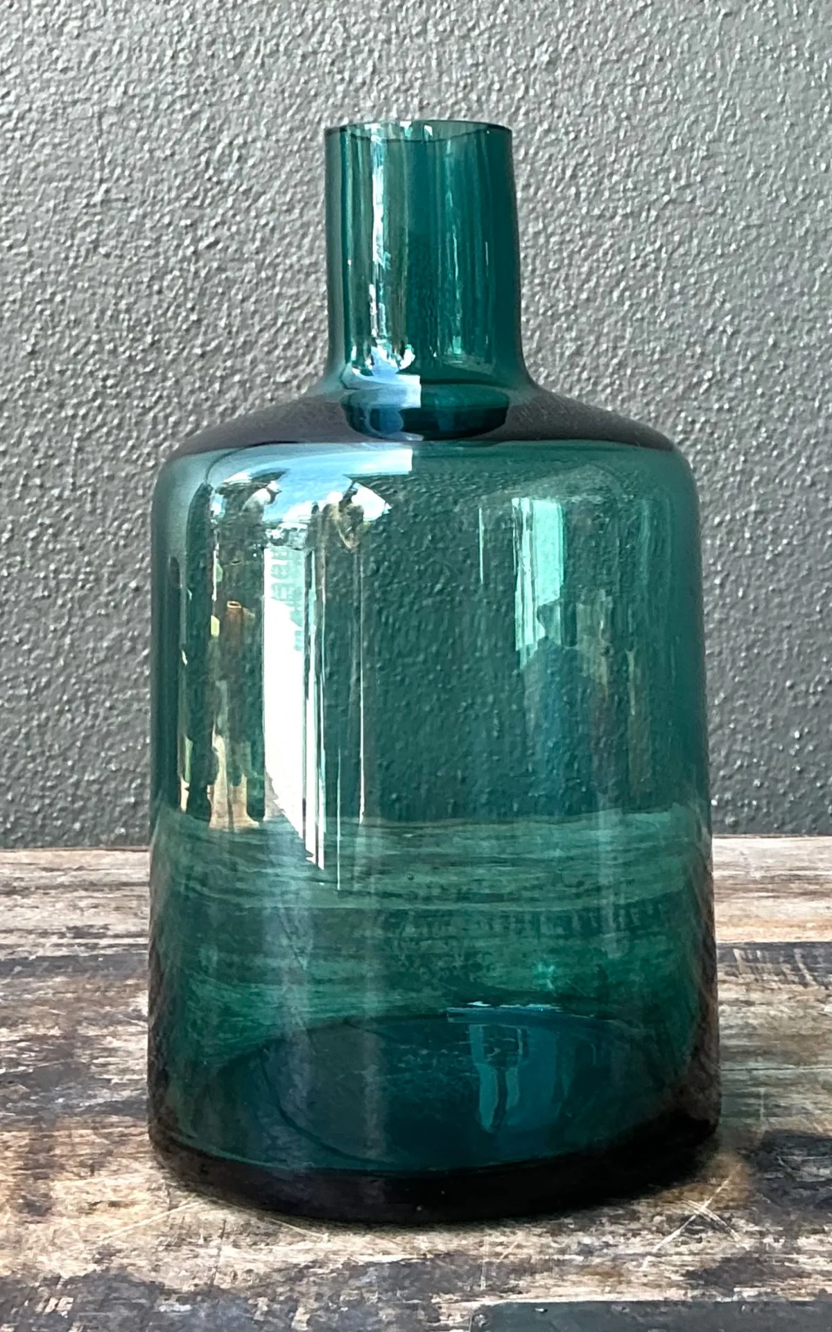 Vintage Teal Glass Vase — additional photo 4