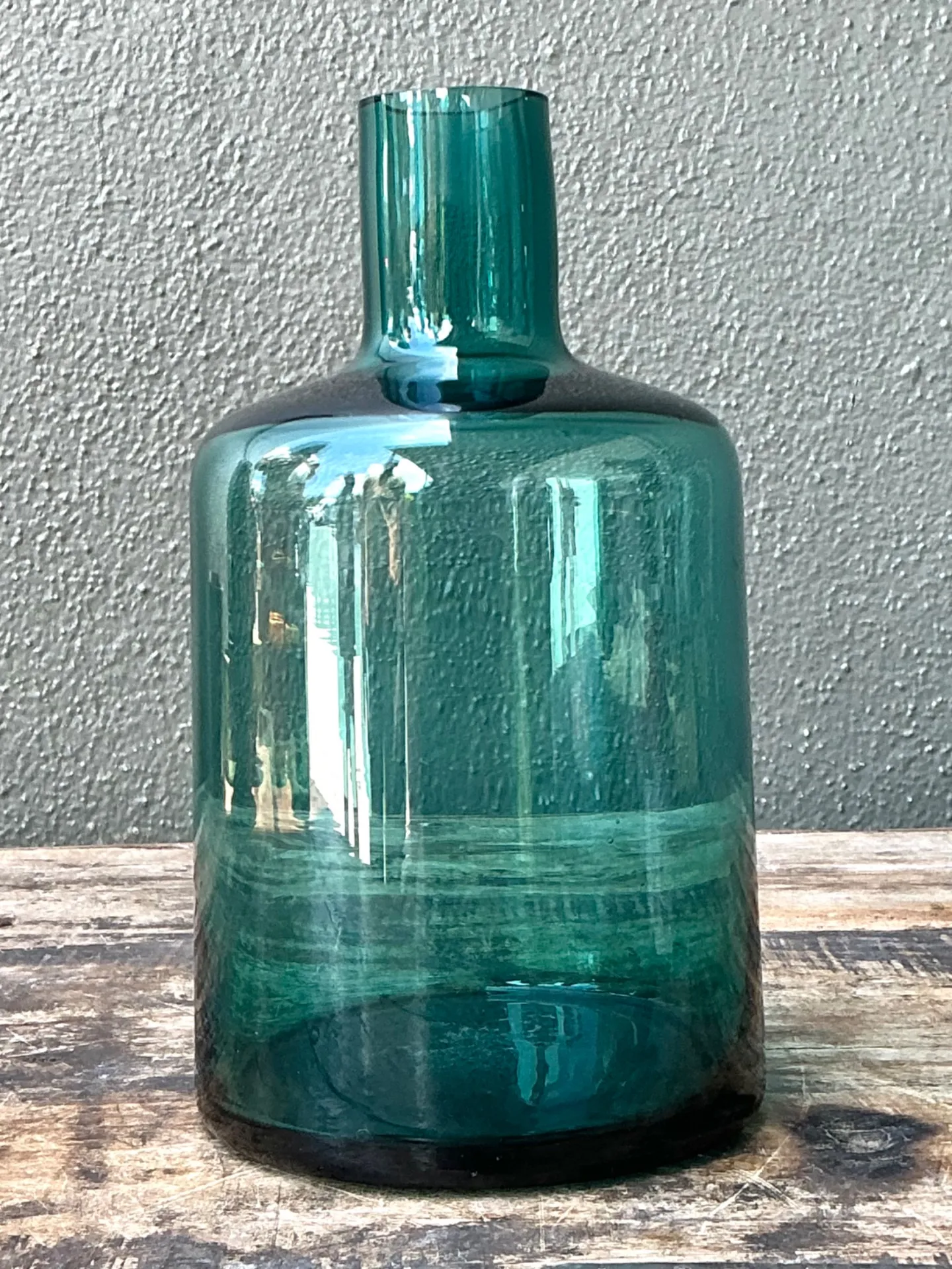 Vintage Teal Glass Vase — additional photo 7
