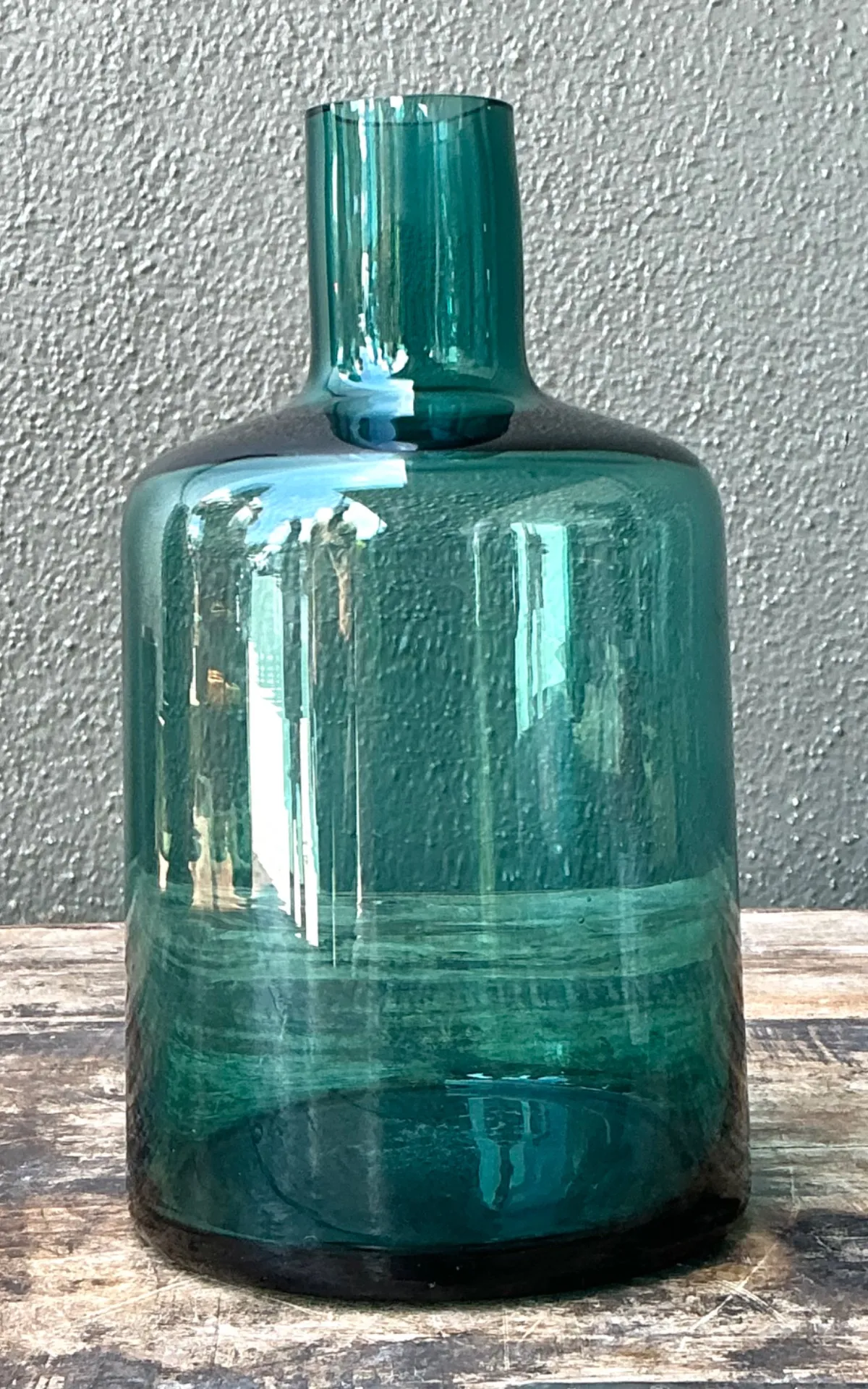 Vintage Teal Glass Vase — additional photo 7