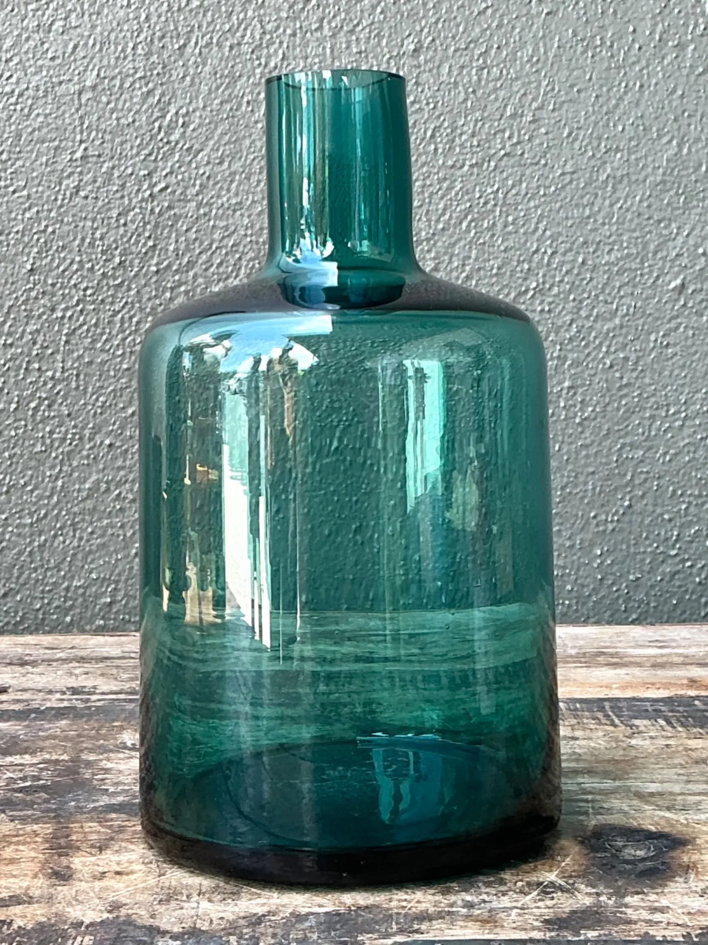 Vintage Teal Glass Vase — additional photo 6