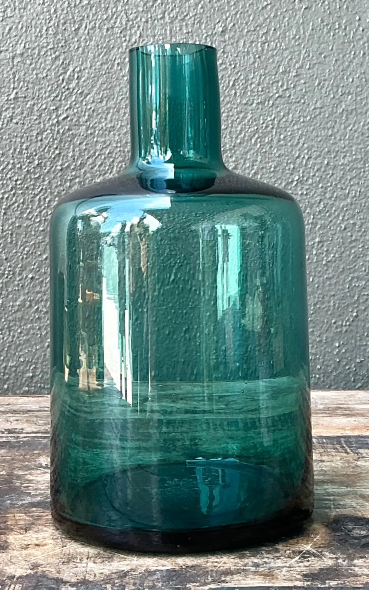 Vintage Teal Glass Vase — additional photo 6