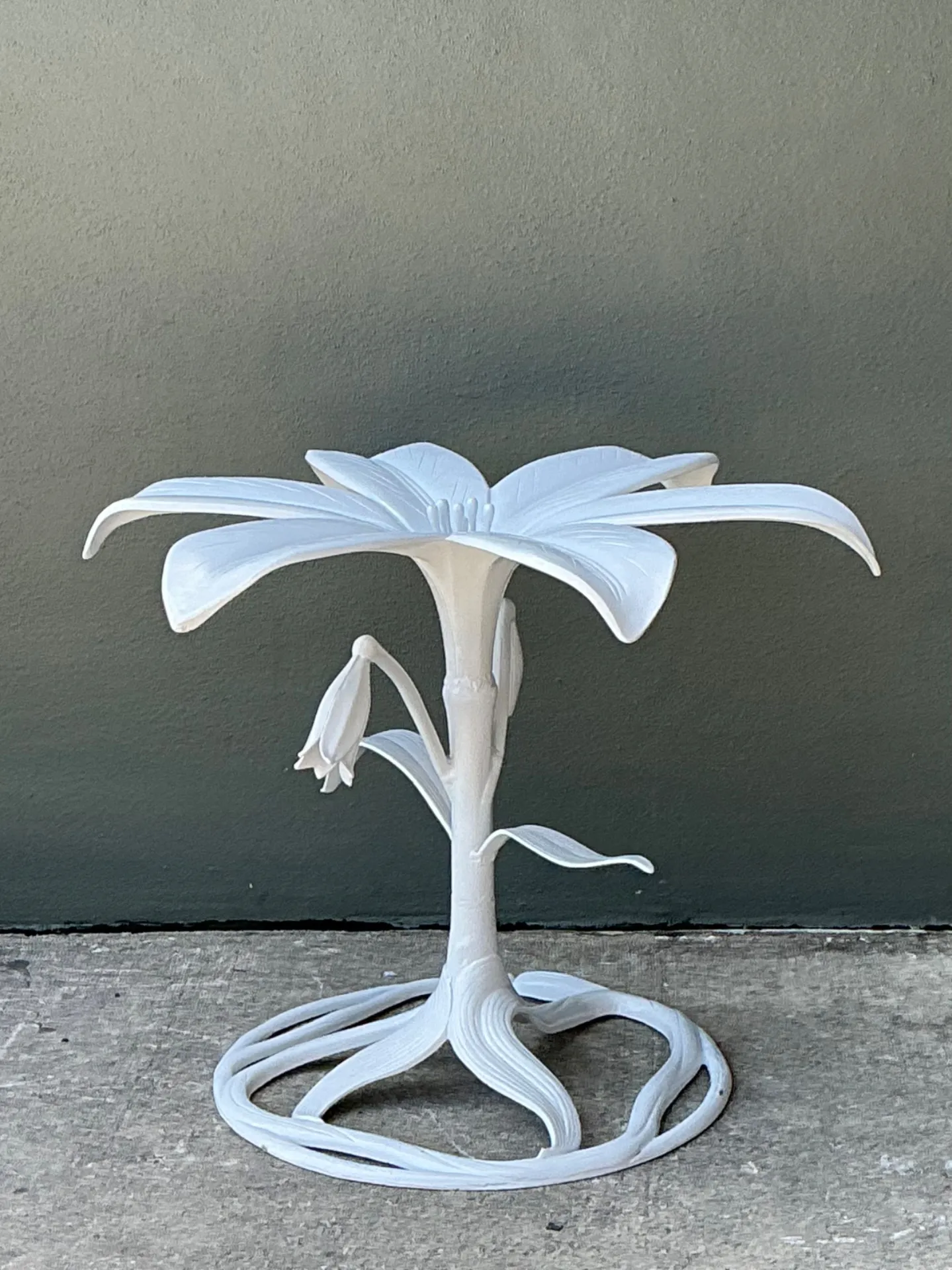 Vintage Arthur Court Cast Aluminum Lily Dining Table Pedestal — additional photo 4