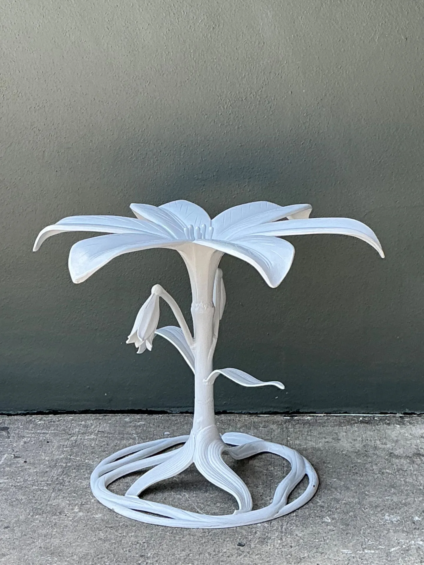 Vintage Arthur Court Cast Aluminum Lily Dining Table Pedestal — additional photo 8