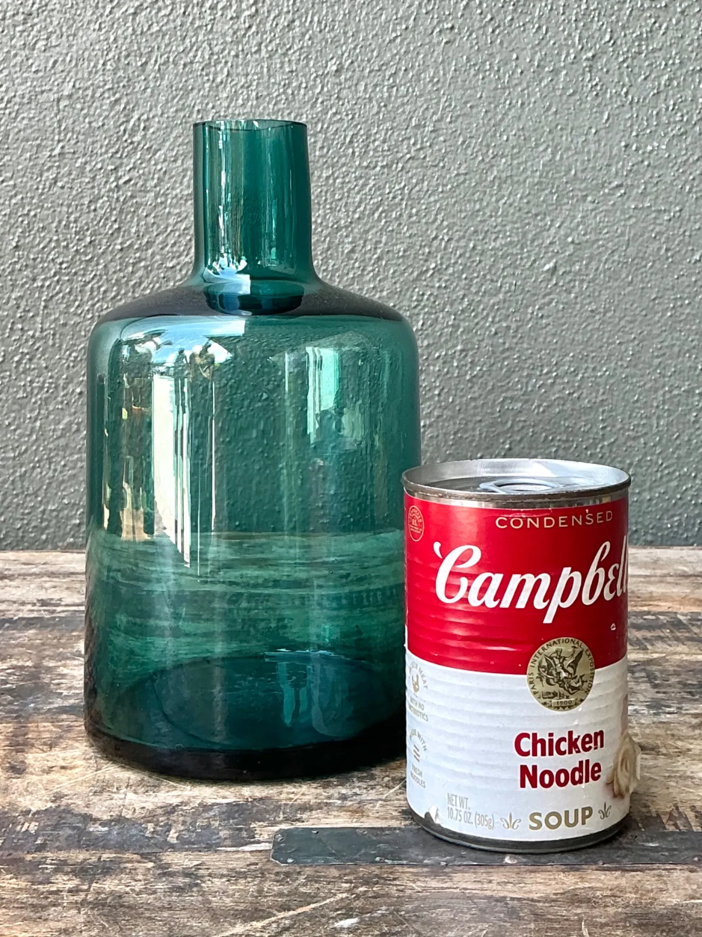 Vintage Teal Glass Vase — additional photo 1