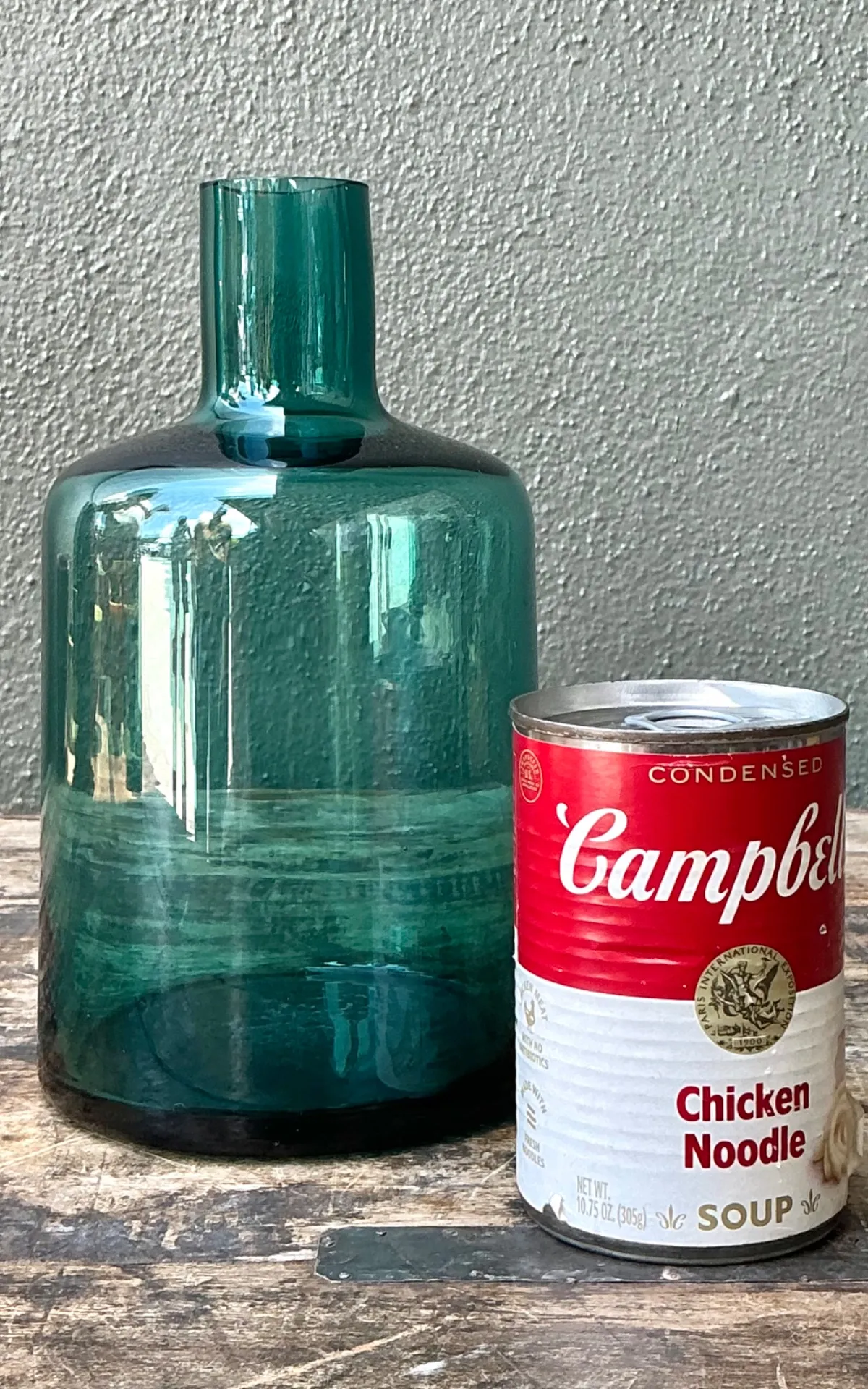 Vintage Teal Glass Vase