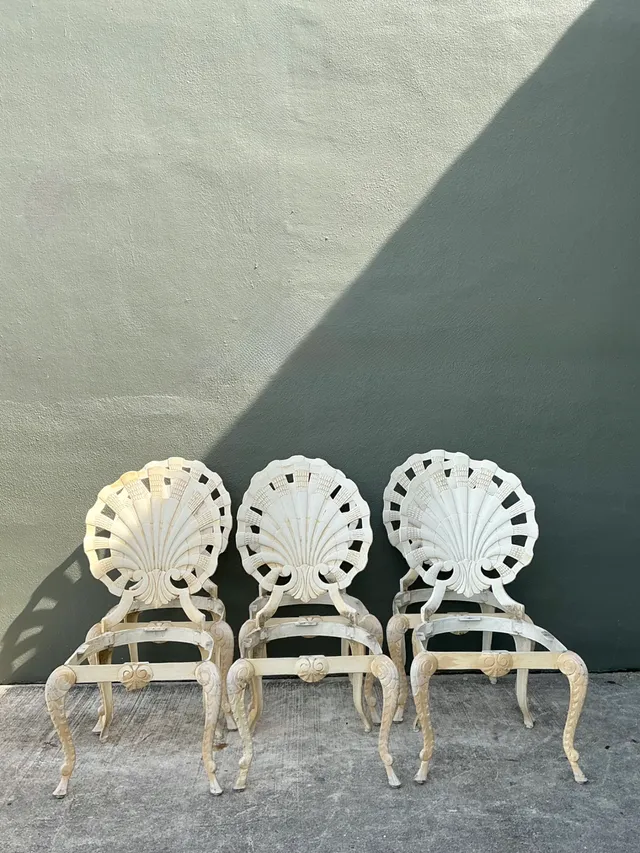 Vintage Cast Aluminum Shell Back Grotto Chairs - Set Of 6 — additional photo 8