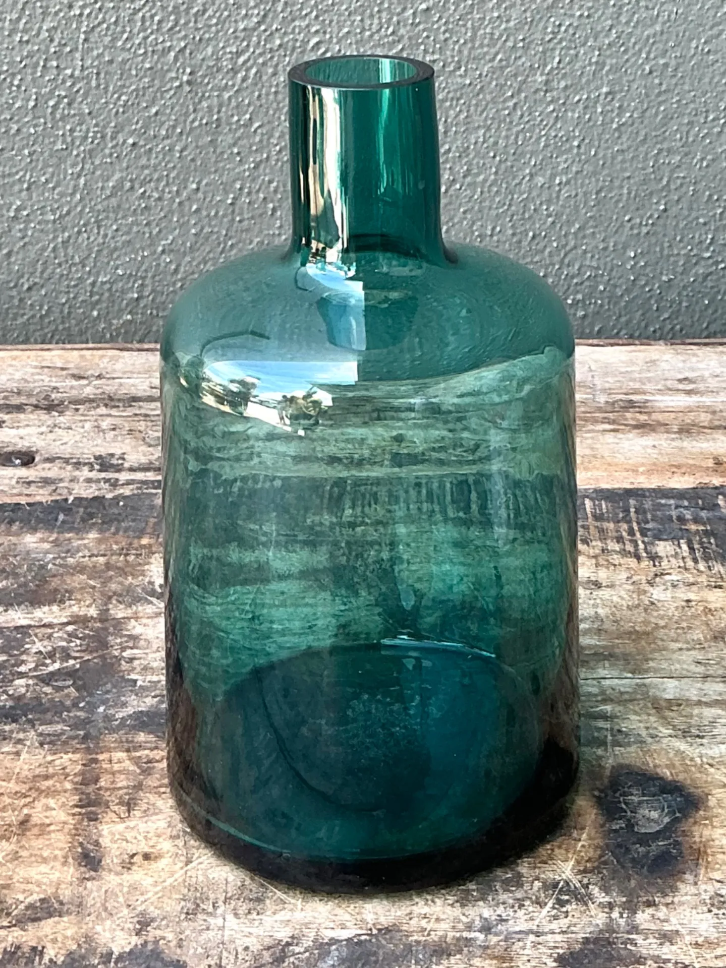 Vintage Teal Glass Vase — additional photo 3