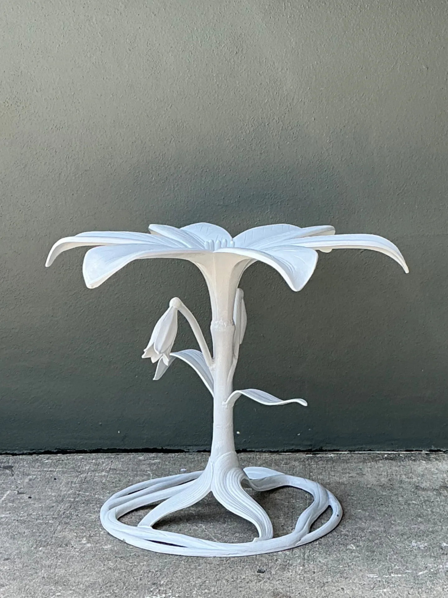Vintage Arthur Court Cast Aluminum Lily Dining Table Pedestal — additional photo 7