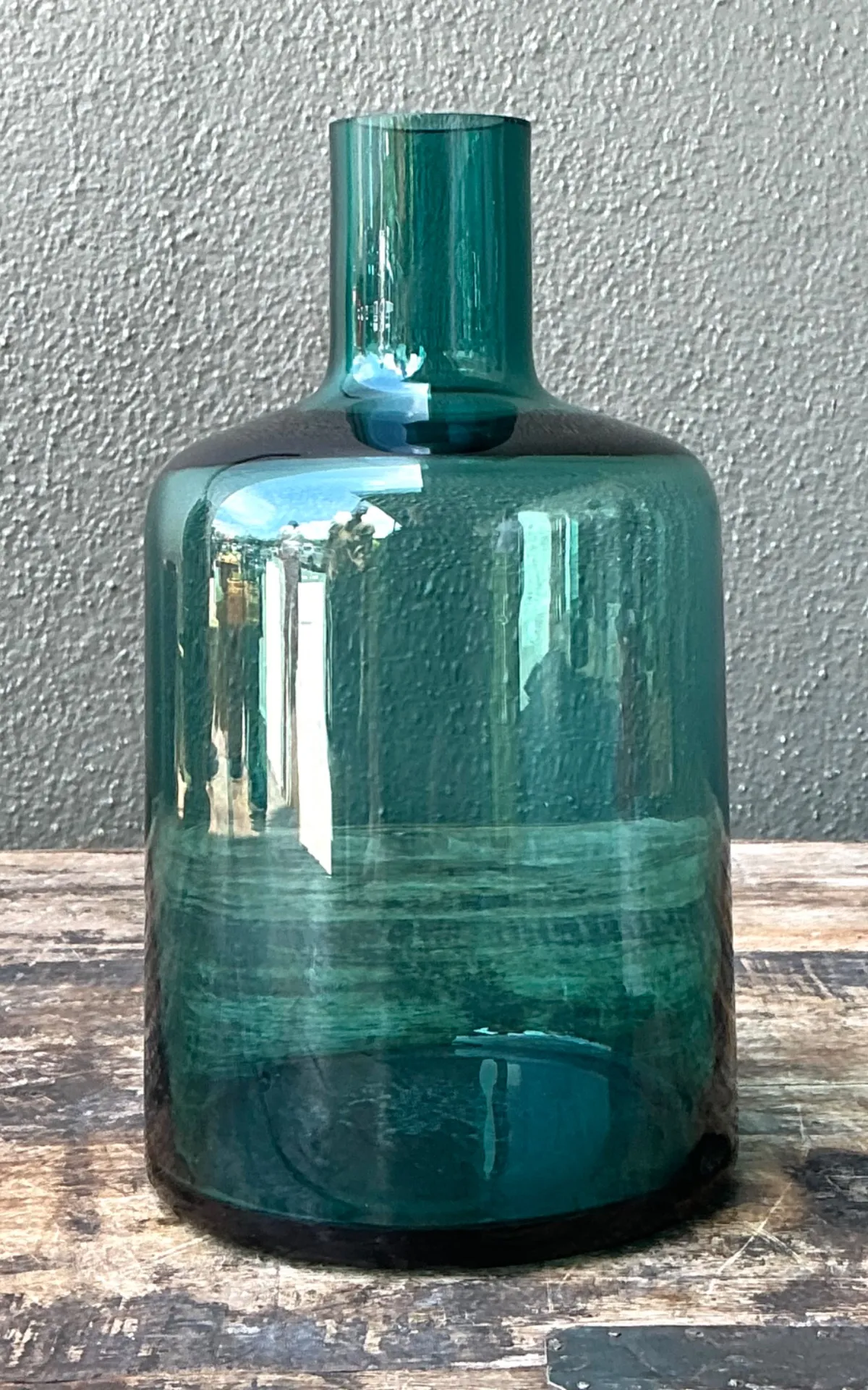 Vintage Teal Glass Vase — additional photo 5