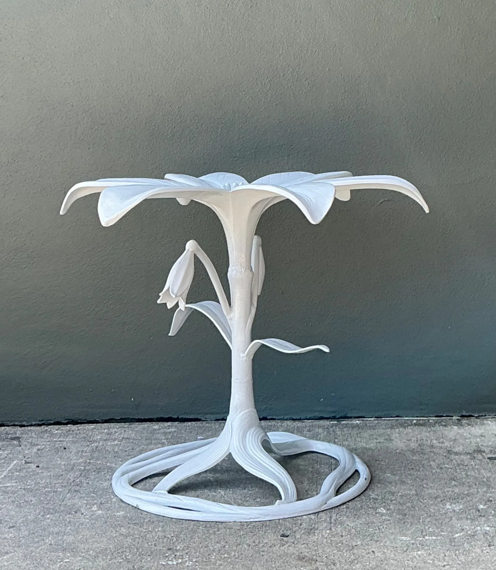 Vintage Arthur Court Cast Aluminum Lily Dining Table Pedestal — additional photo 5