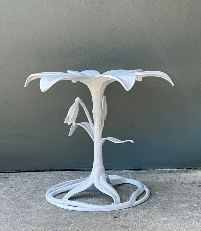 Vintage Arthur Court Cast Aluminum Lily Dining Table Pedestal — additional photo 5