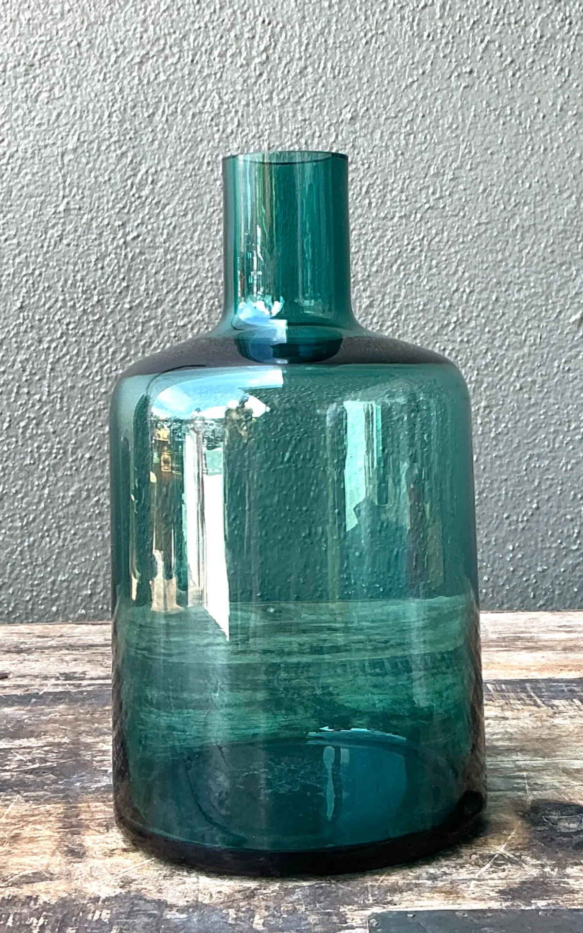 Vintage Teal Glass Vase — additional photo 8