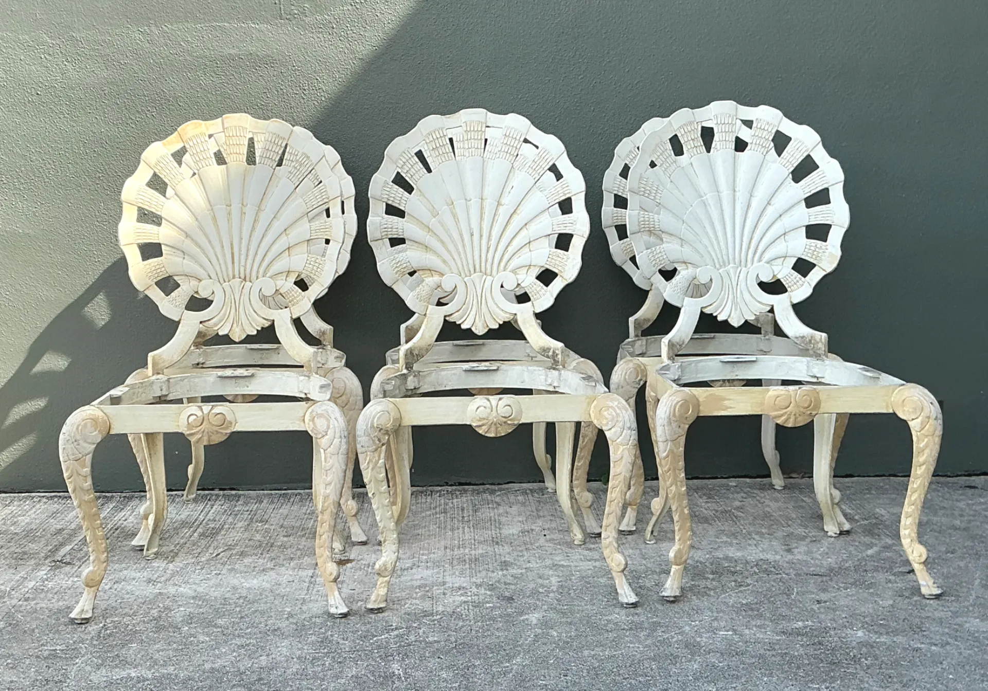 Vintage Cast Aluminum Shell Back Grotto Chairs - Set Of 6 — additional photo 4