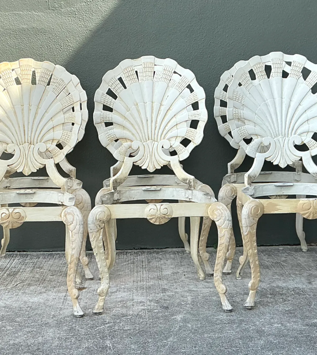 Vintage Cast Aluminum Shell Back Grotto Chairs - Set Of 6 — additional photo 4