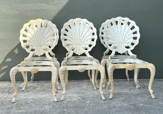 Vintage Cast Aluminum Shell Back Grotto Chairs - Set Of 6 — additional photo 4