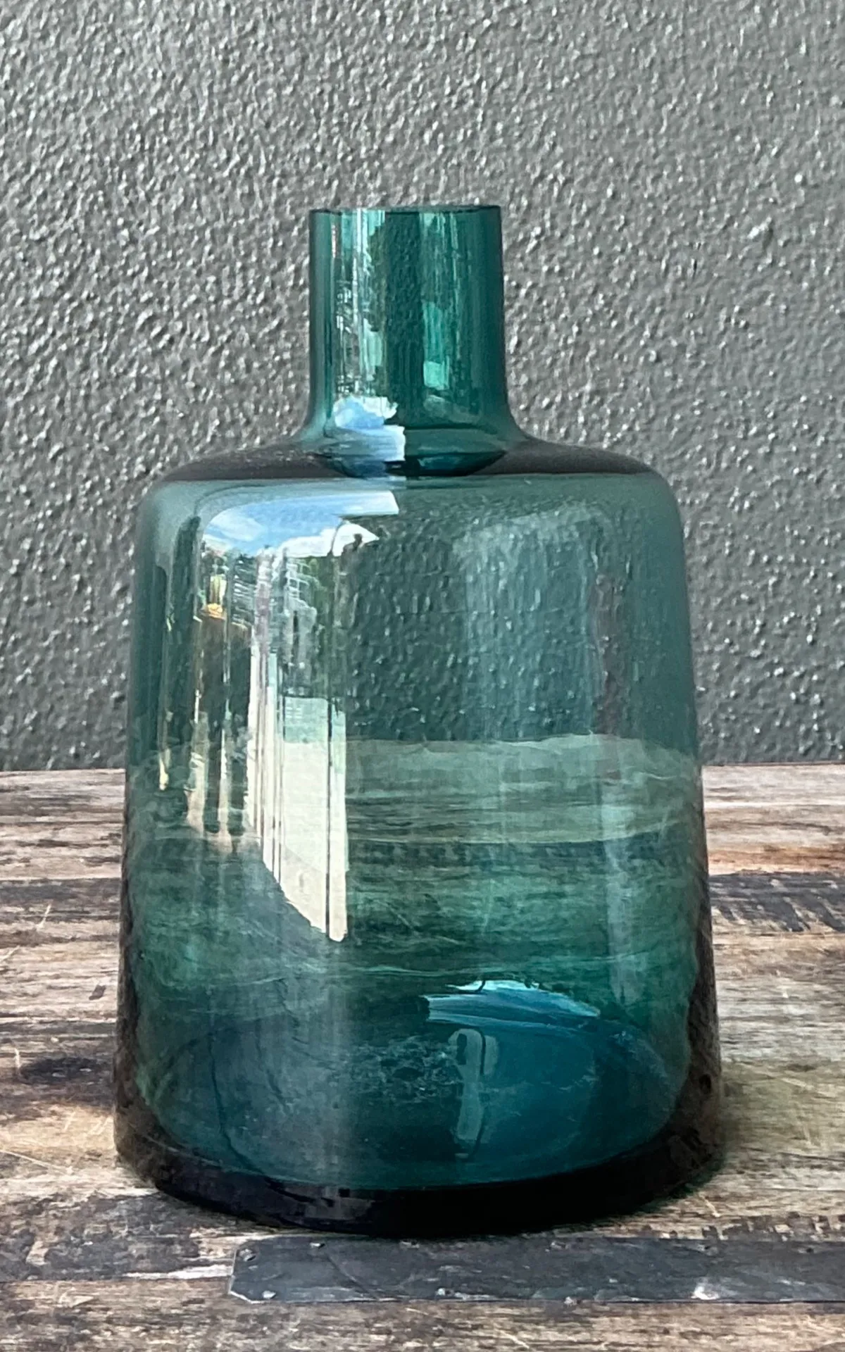 Vintage Small Teal Glass Vase — additional photo 7