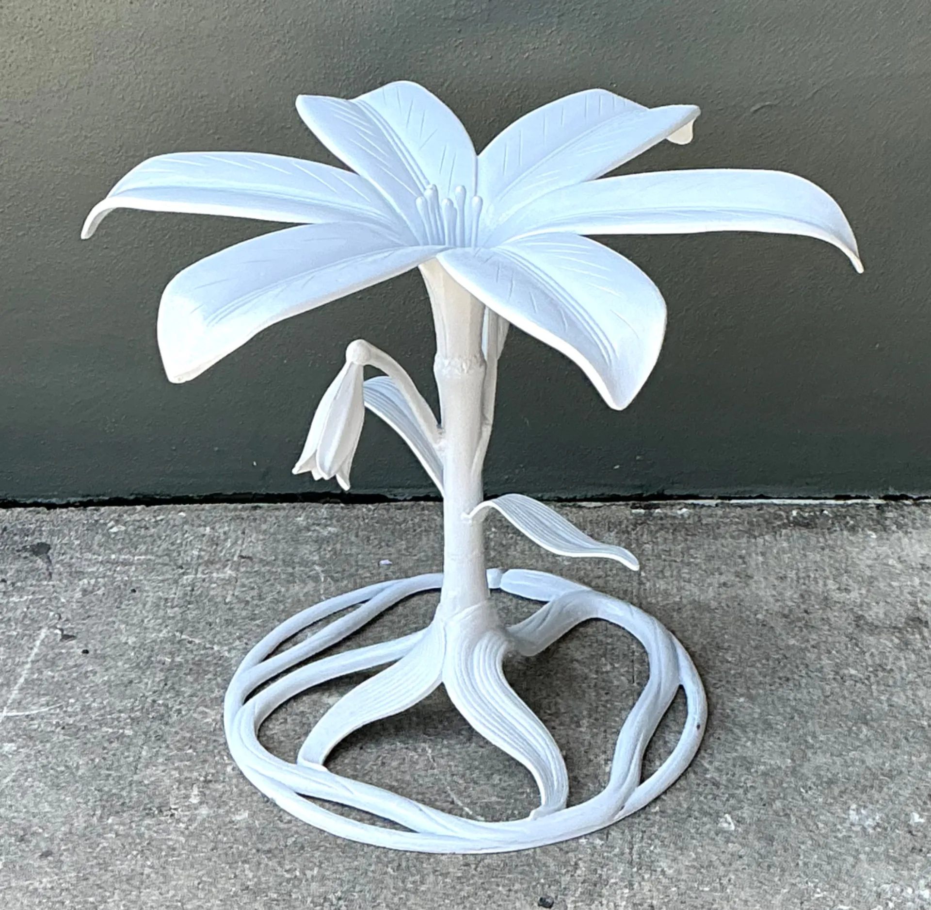 Vintage Arthur Court Cast Aluminum Lily Dining Table Pedestal — additional photo 3