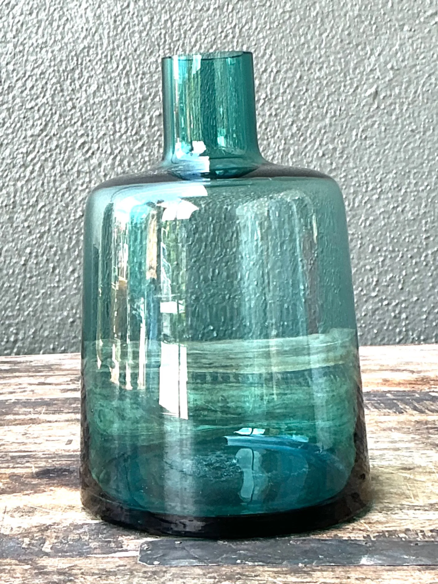 Vintage Small Teal Glass Vase — additional photo 4
