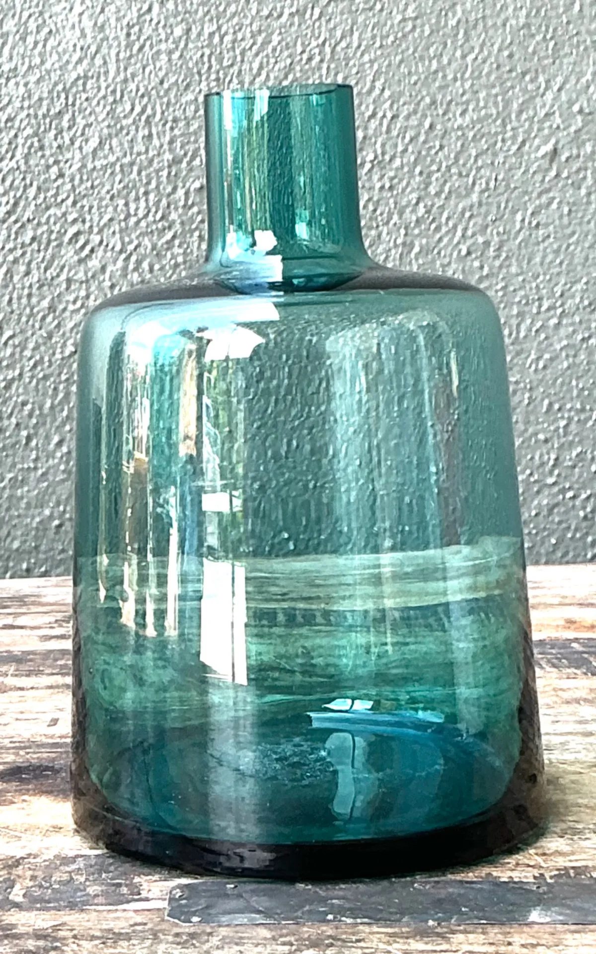 Vintage Small Teal Glass Vase — additional photo 4