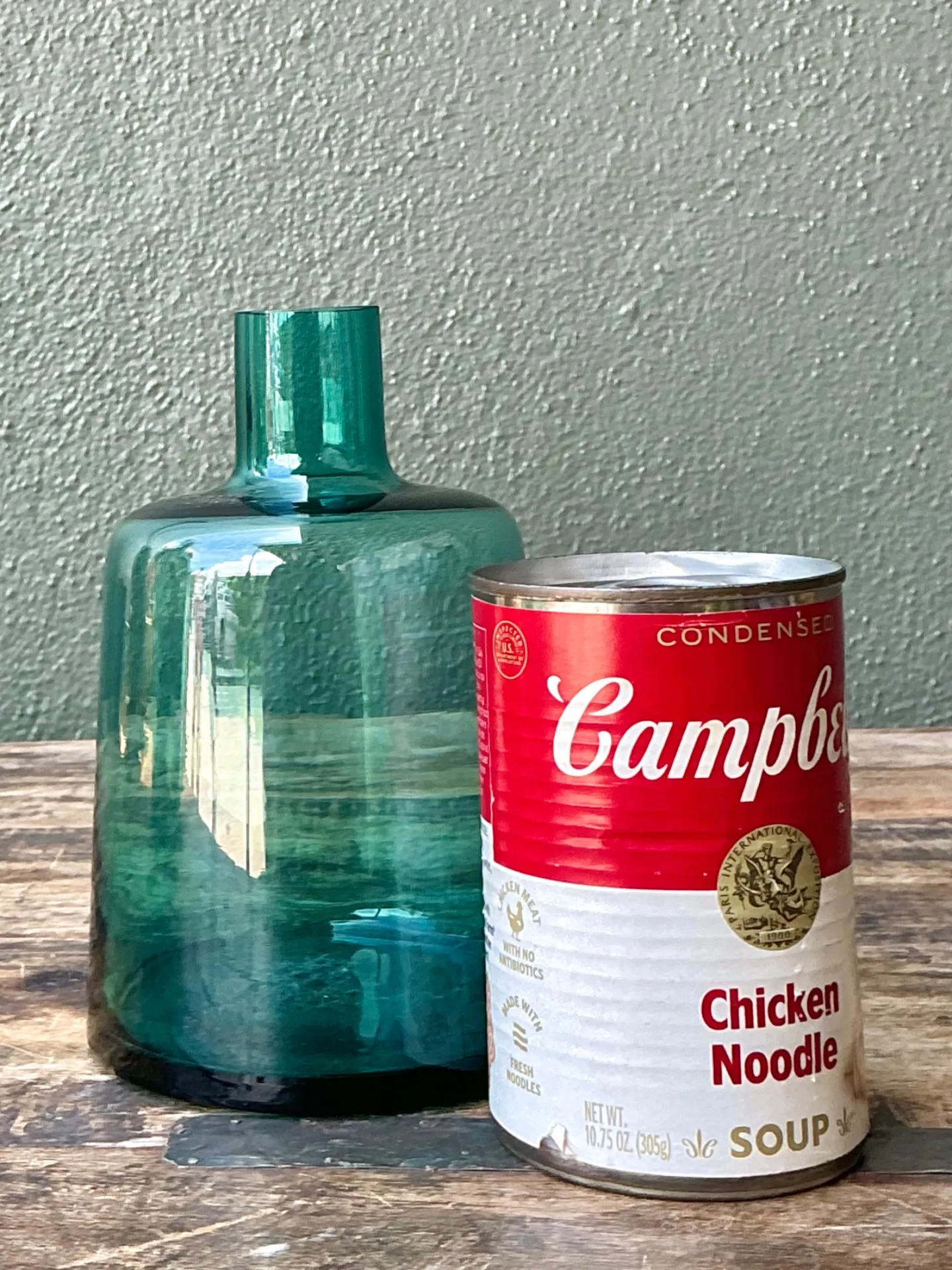 Vintage Small Teal Glass Vase — additional photo 1