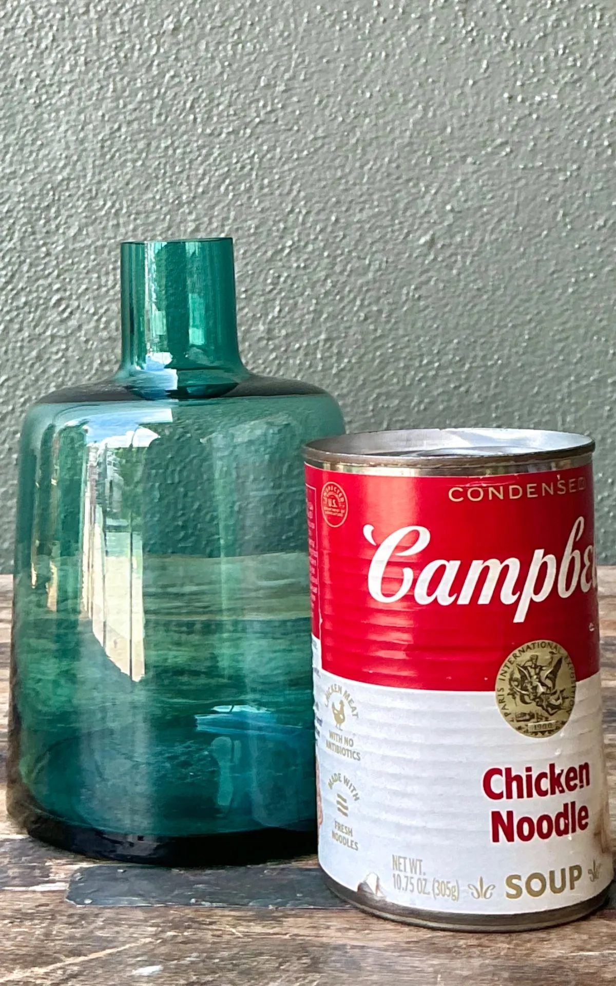 Vintage Small Teal Glass Vase