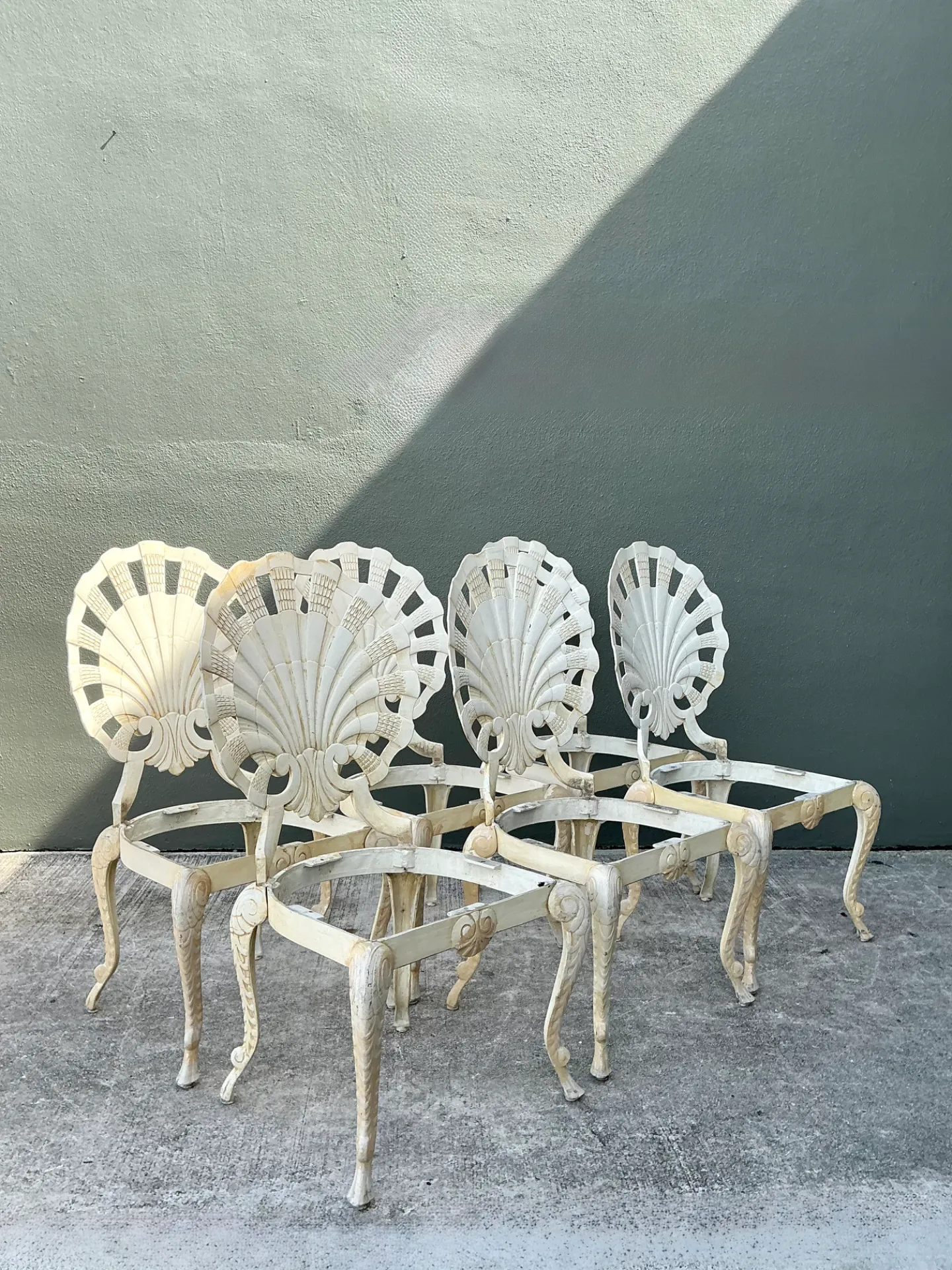 Vintage Cast Aluminum Shell Back Grotto Chairs - Set Of 6 — additional photo 5