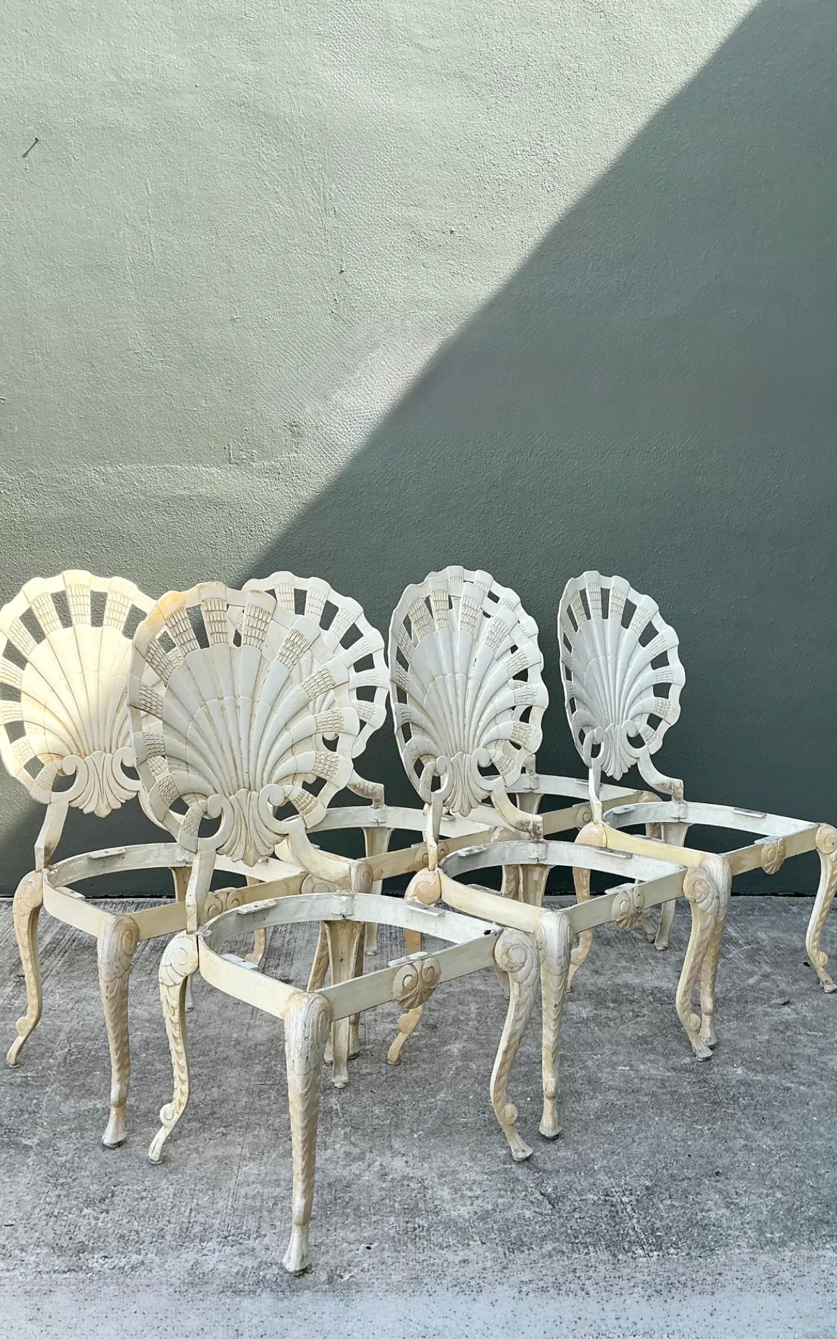 Vintage Cast Aluminum Shell Back Grotto Chairs - Set Of 6 — additional photo 5