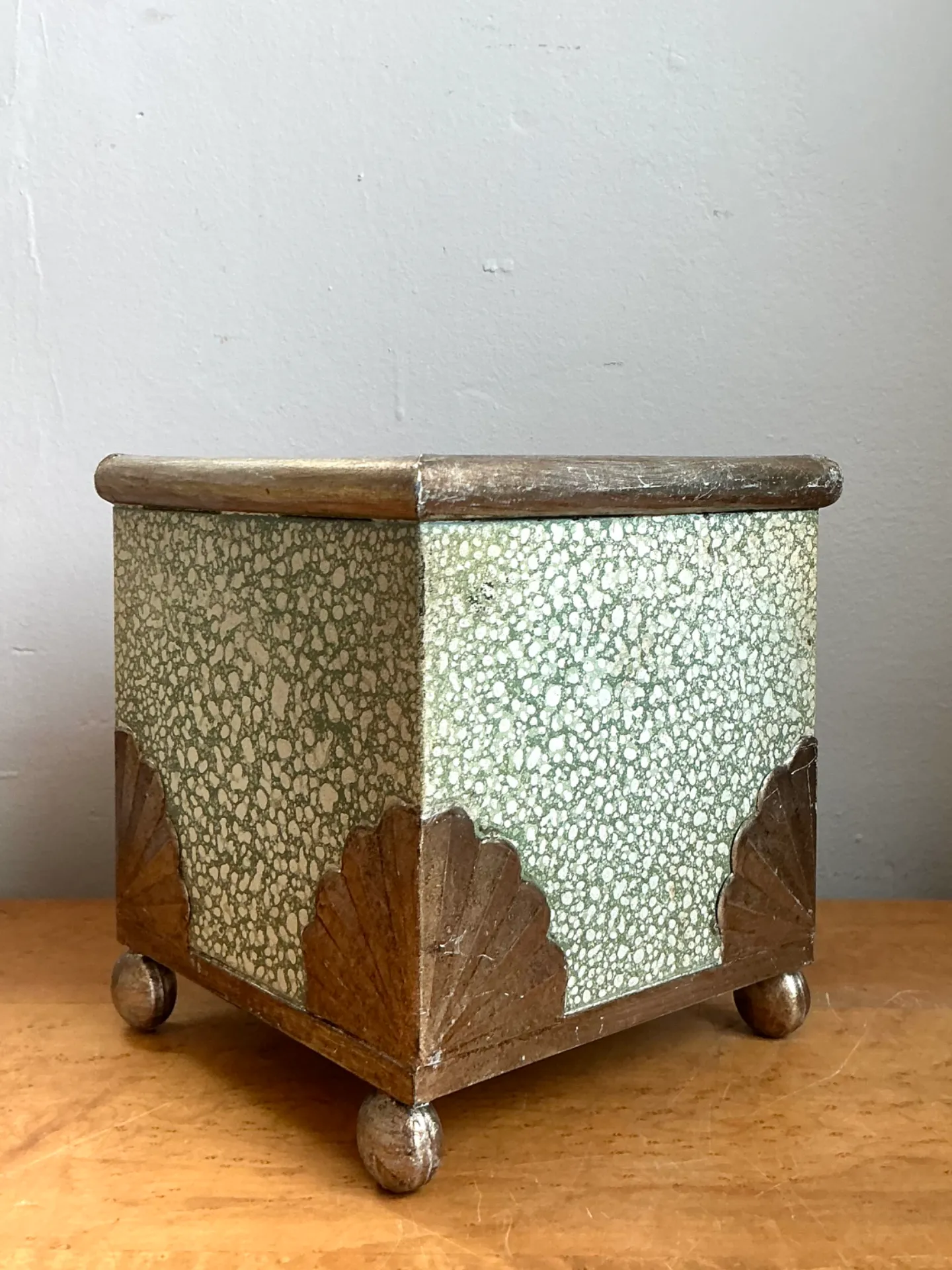 Vintage Painted Cache Pot with Shell Detail — additional photo 2