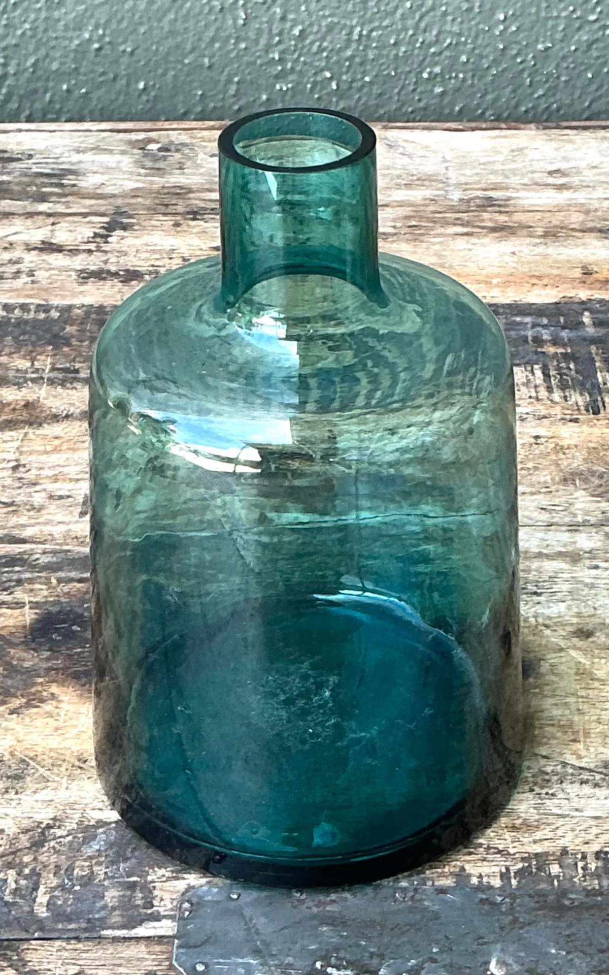 Vintage Small Teal Glass Vase — additional photo 6