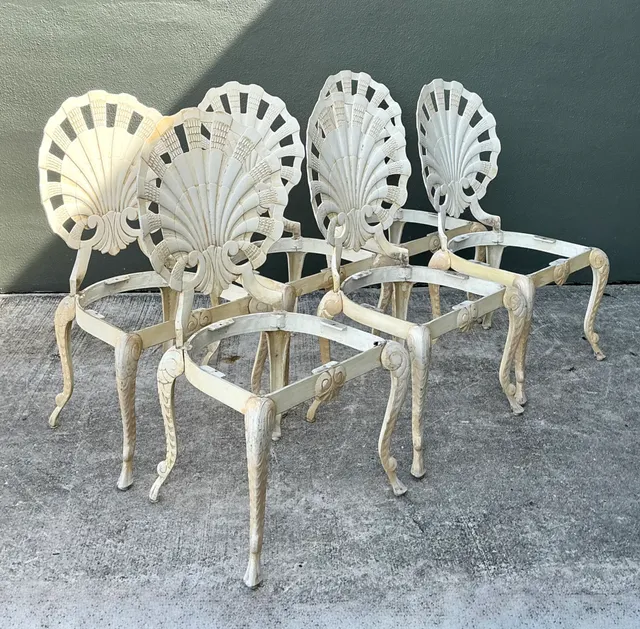 Vintage Cast Aluminum Shell Back Grotto Chairs - Set Of 6 — additional photo 1