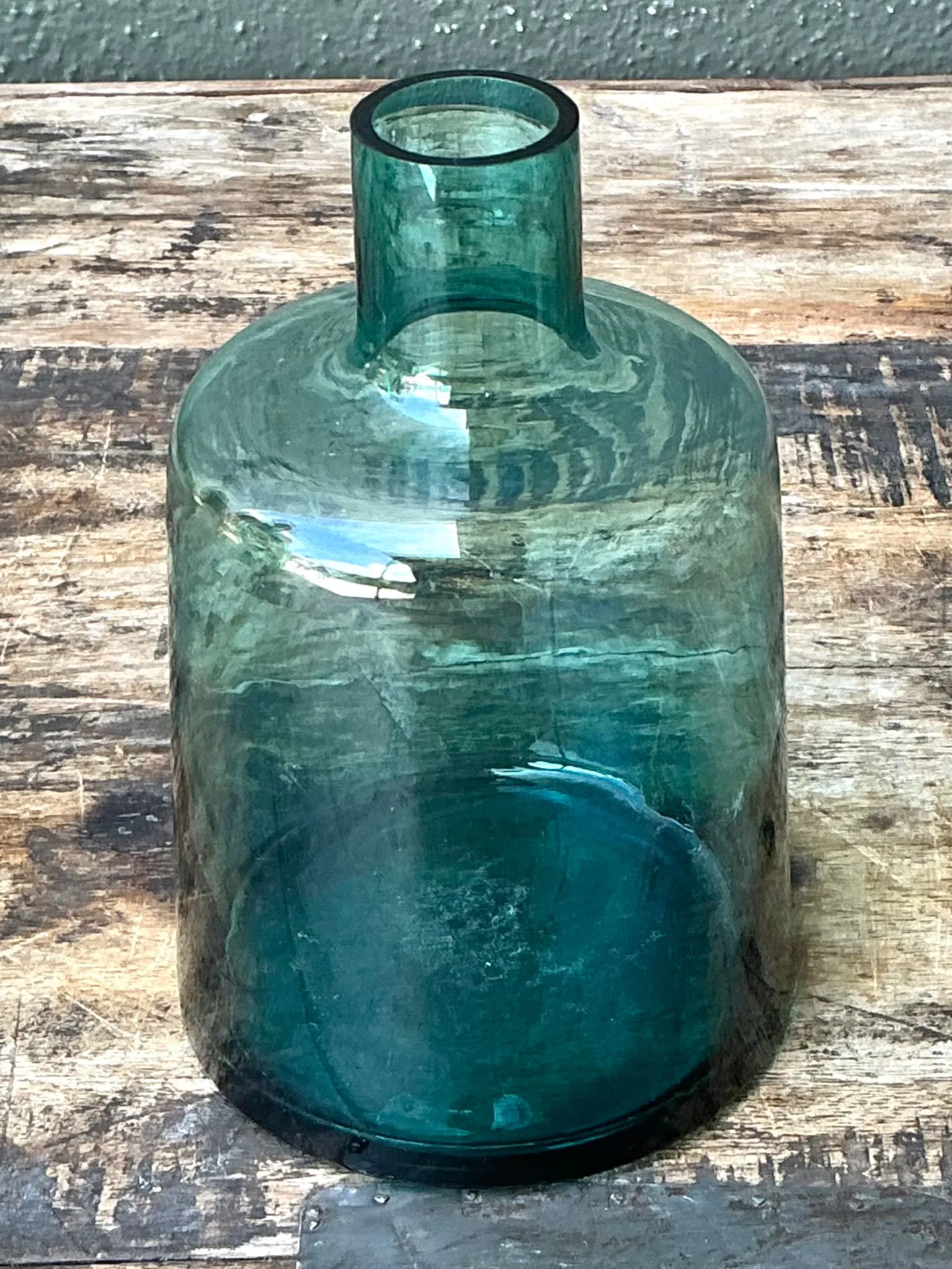 Vintage Small Teal Glass Vase — additional photo 5