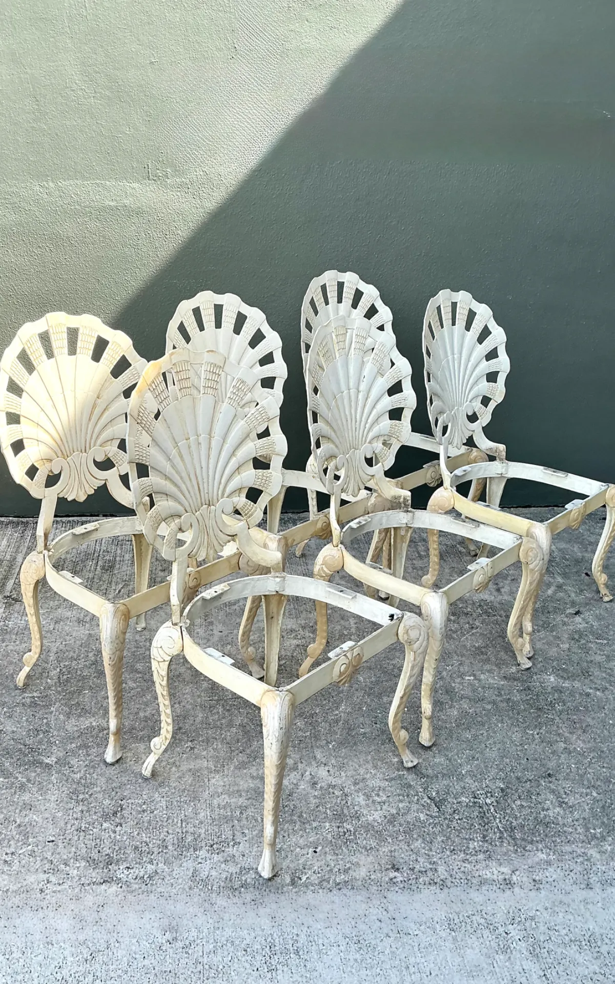 Vintage Cast Aluminum Shell Back Grotto Chairs - Set Of 6 — additional photo 6