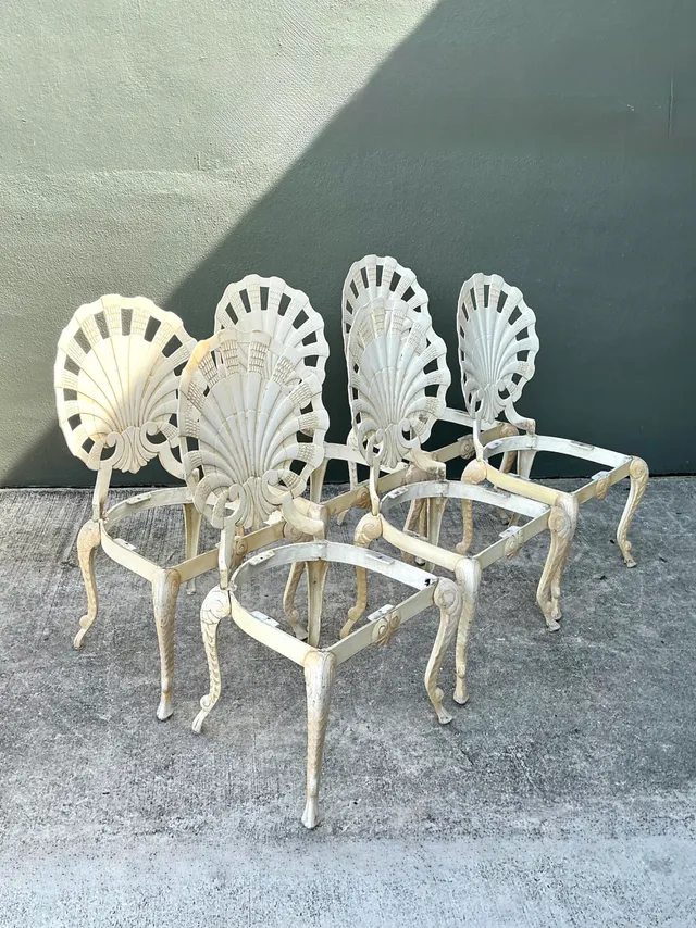 Vintage Cast Aluminum Shell Back Grotto Chairs - Set Of 6 — additional photo 6