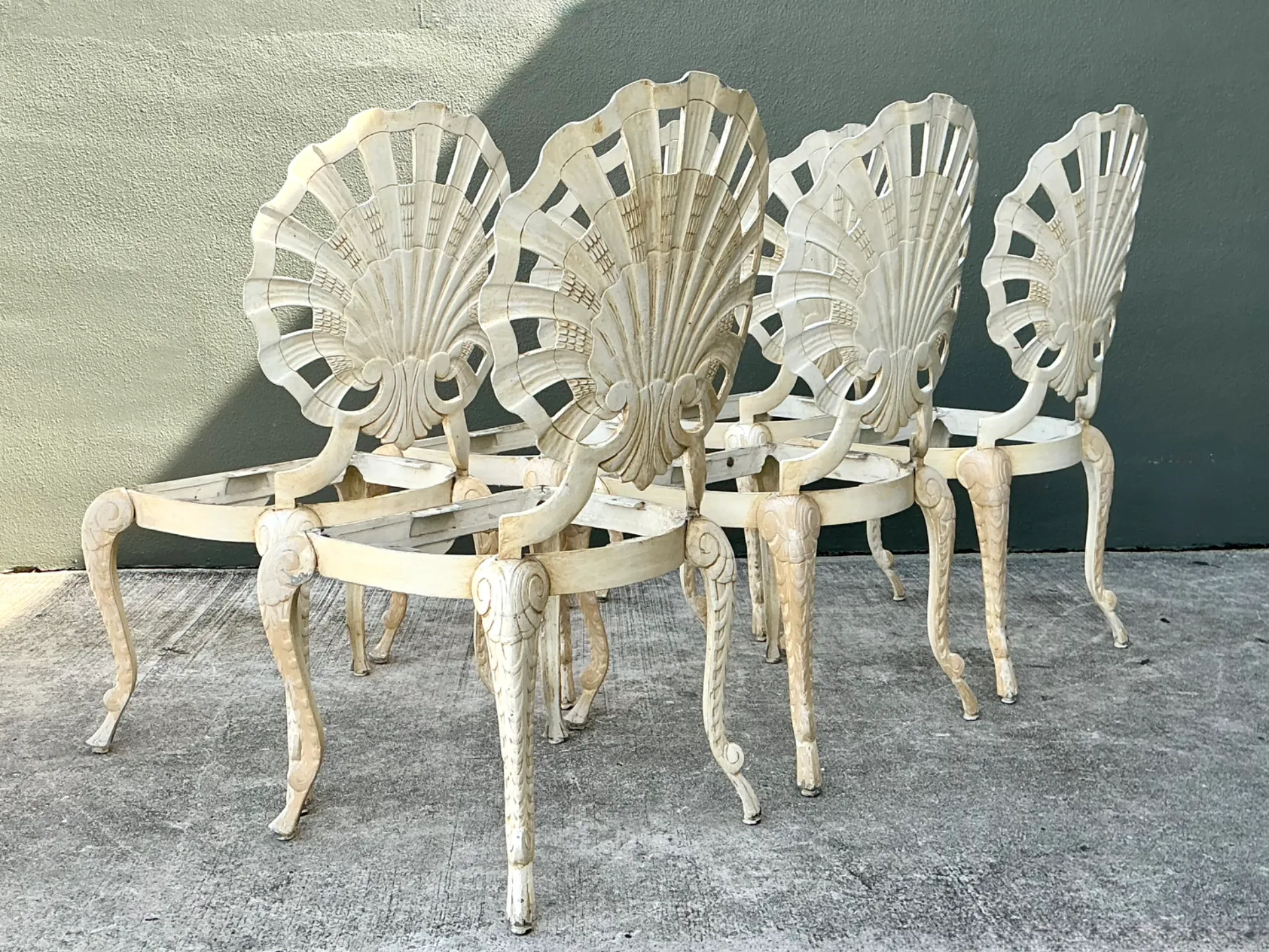 Vintage Cast Aluminum Shell Back Grotto Chairs - Set Of 6 — additional photo 3