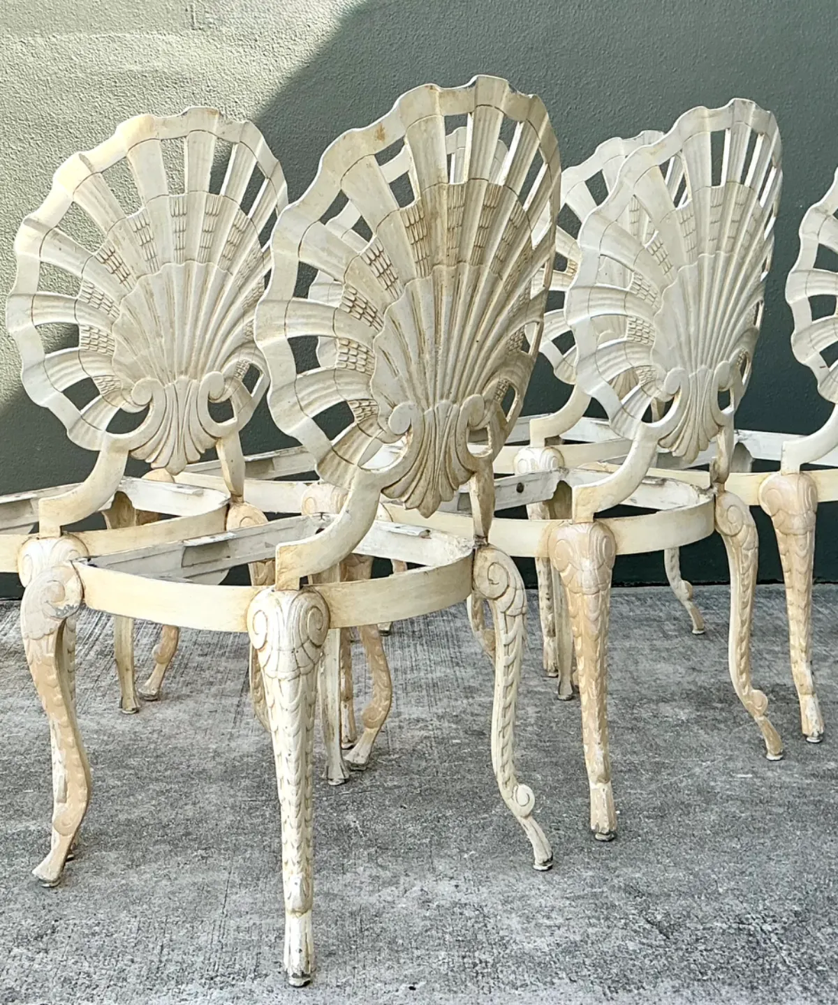 Vintage Cast Aluminum Shell Back Grotto Chairs - Set Of 6 — additional photo 3