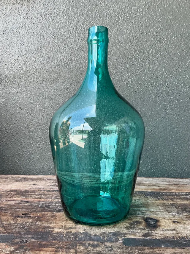 Vintage Teal Glass Demijohn — additional photo 5