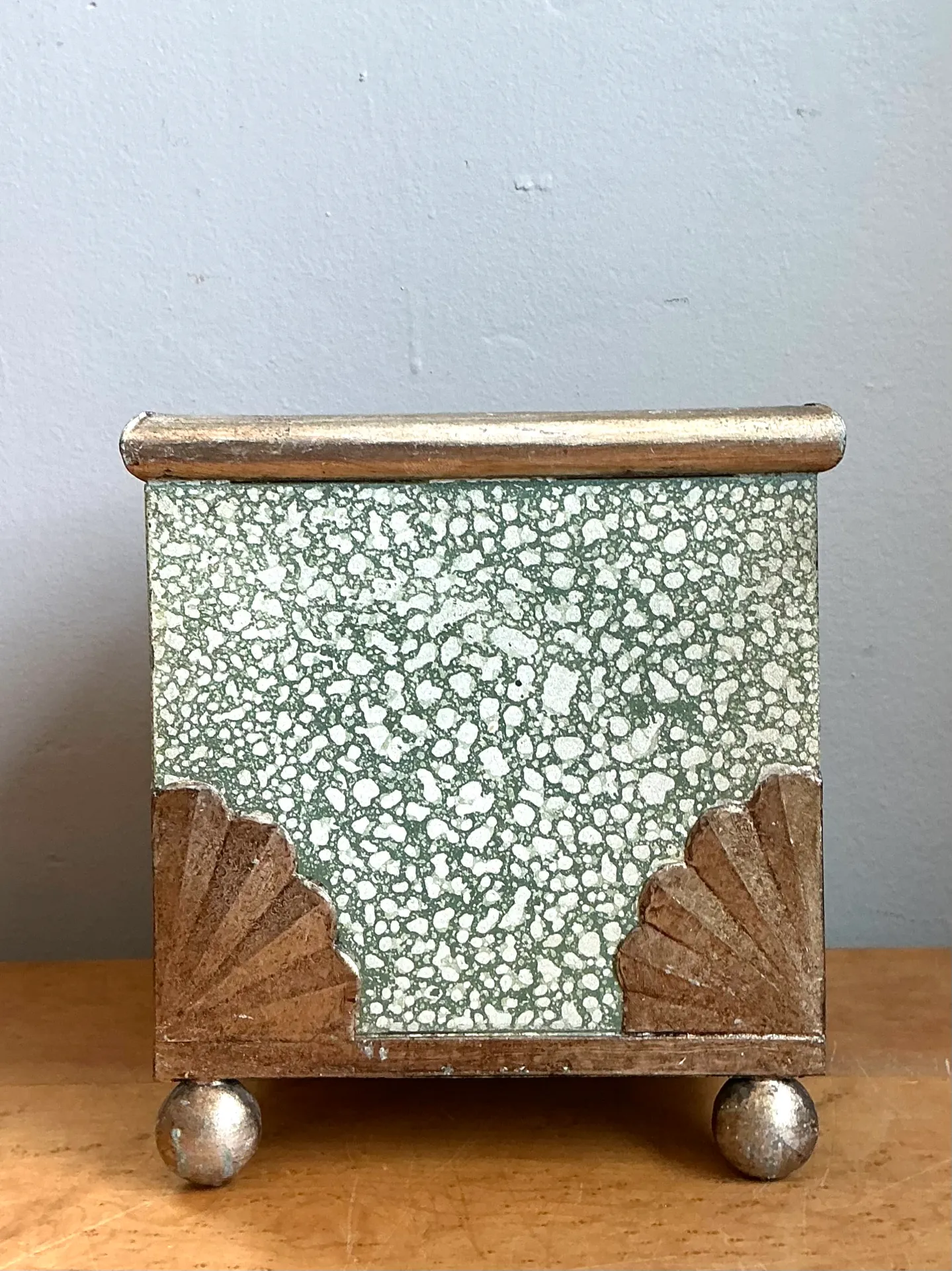 Vintage Painted Cache Pot with Shell Detail — additional photo 1
