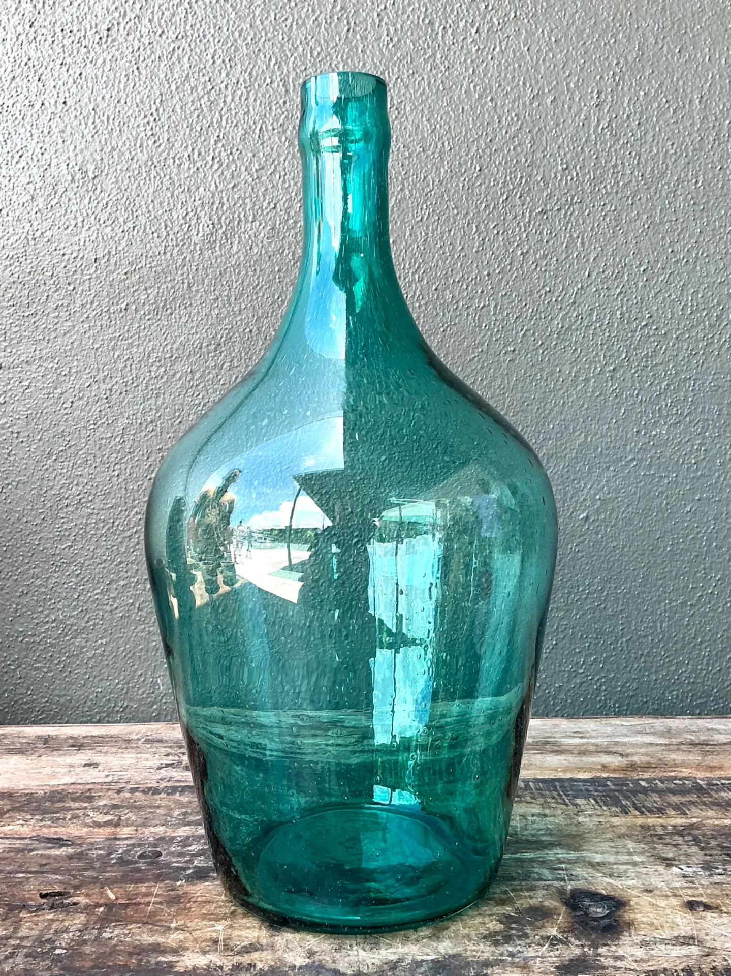 Vintage Teal Glass Demijohn — additional photo 6