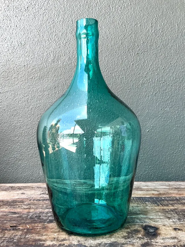 Vintage Teal Glass Demijohn — additional photo 6