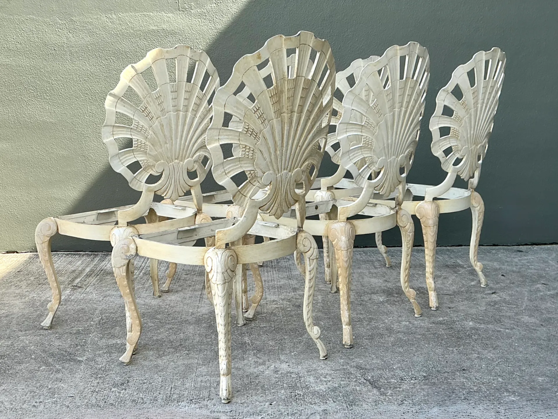 Vintage Cast Aluminum Shell Back Grotto Chairs - Set Of 6 — additional photo 2