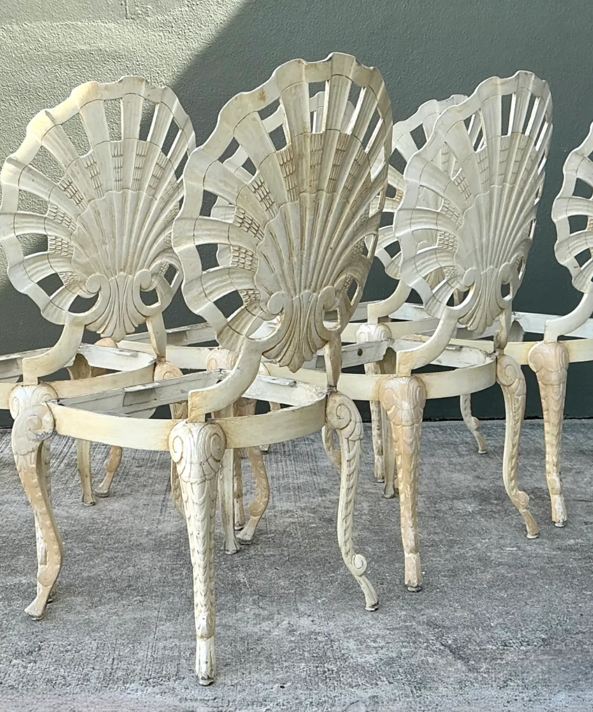 Vintage Cast Aluminum Shell Back Grotto Chairs - Set Of 6 — additional photo 2