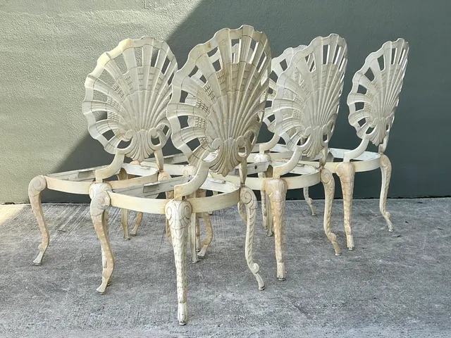 Vintage Cast Aluminum Shell Back Grotto Chairs - Set Of 6 — additional photo 2