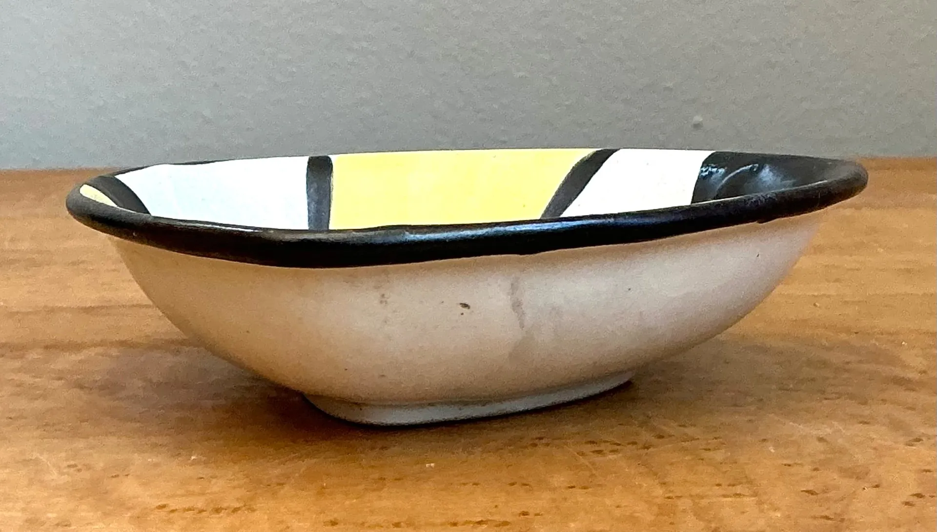 Vintage West German Hand Painted Geometric Bowl — additional photo 5