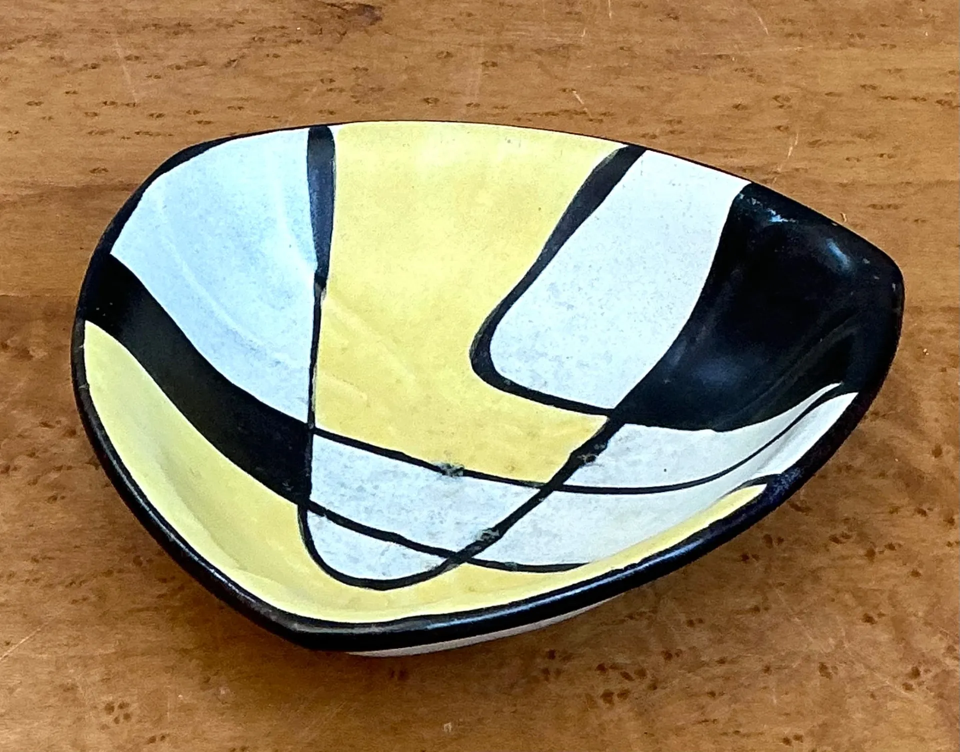 Vintage West German Hand Painted Geometric Bowl — additional photo 2