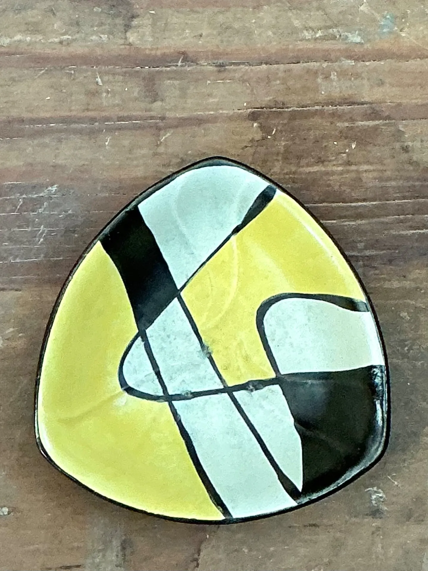Vintage West German Hand Painted Geometric Bowl — additional photo 1